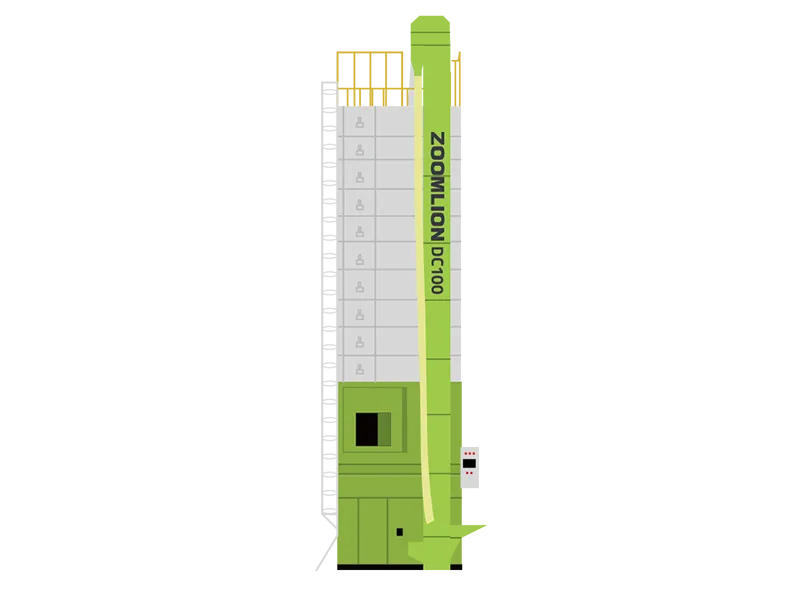 Zoomlion DC100 Secador de grãos de arroz, milho e trigo com circulação cruzada de baixa temperatura 10T